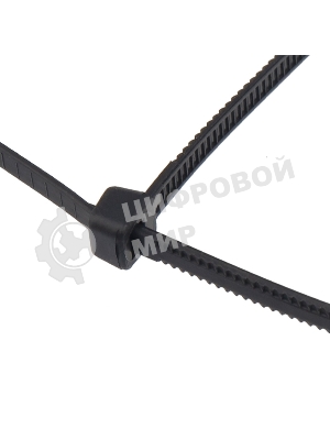 Хомут-стяжкa нейлоновая с тройным замком Rexant 300x4,8 мм, черная, упаковка 100 шт.