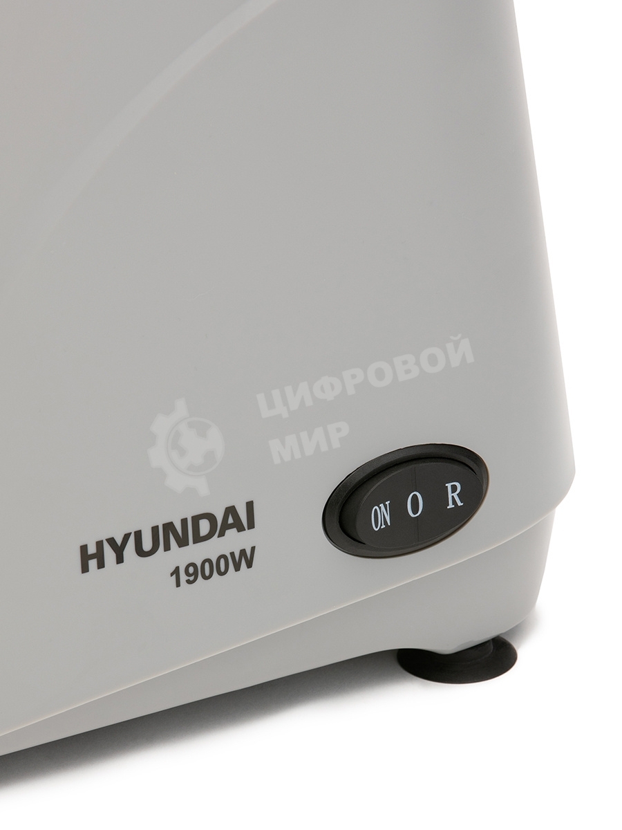 Мясорубка электрическая Hyundai HY-MG4391 серый, 1900 Вт, 2.4 кг/мин, реверс, защита от перегрузки, насадки - 4