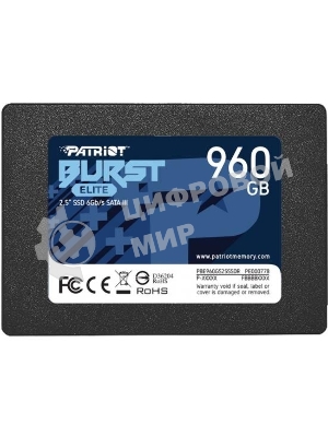 Накопитель SSD Patriot Burst Elite, 960Gb, SATA, 2.5