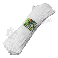 Шнур вязаный полипропиленовый Сибртех с сердечником, 6 мм, L20 м, 180-200 кгс, белый