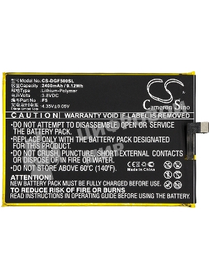 Аккумулятор CameronSino CS-DGF500SL Y200 для DOOGEE F5 3.8V, 2400mAh, 9.12Wh