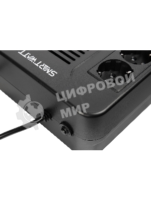 Источник бесперебойного питания SMARTWATT UPS SAFE PRO LCD 1000 черный 1000/600 ВА/Вт, напольный/настенный, линейно-интерактивный, LCD дисплей, Shuko CEE7/4 - 8 шт. (4 шт. с резервным питанием, 4 шт. - сетевой фильтр)