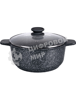 Кастрюля Maunfeld GRETA MF24GRTT01CR из литого алюминия со стеклянной крышкой, 24 см, 4 л