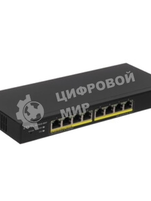 Коммутатор Smart L2 PoE+ Zyxel GS1900-8HP, 8xGE PoE+, настольный, бесшумный, бюджет PoE 70 Вт
