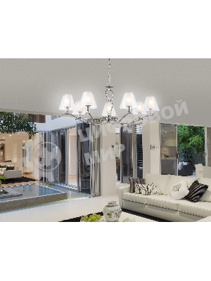 Люстра Ambrella light LH57083/7 SN/FR никель/белый матовый E14/7 max 40W D840*790