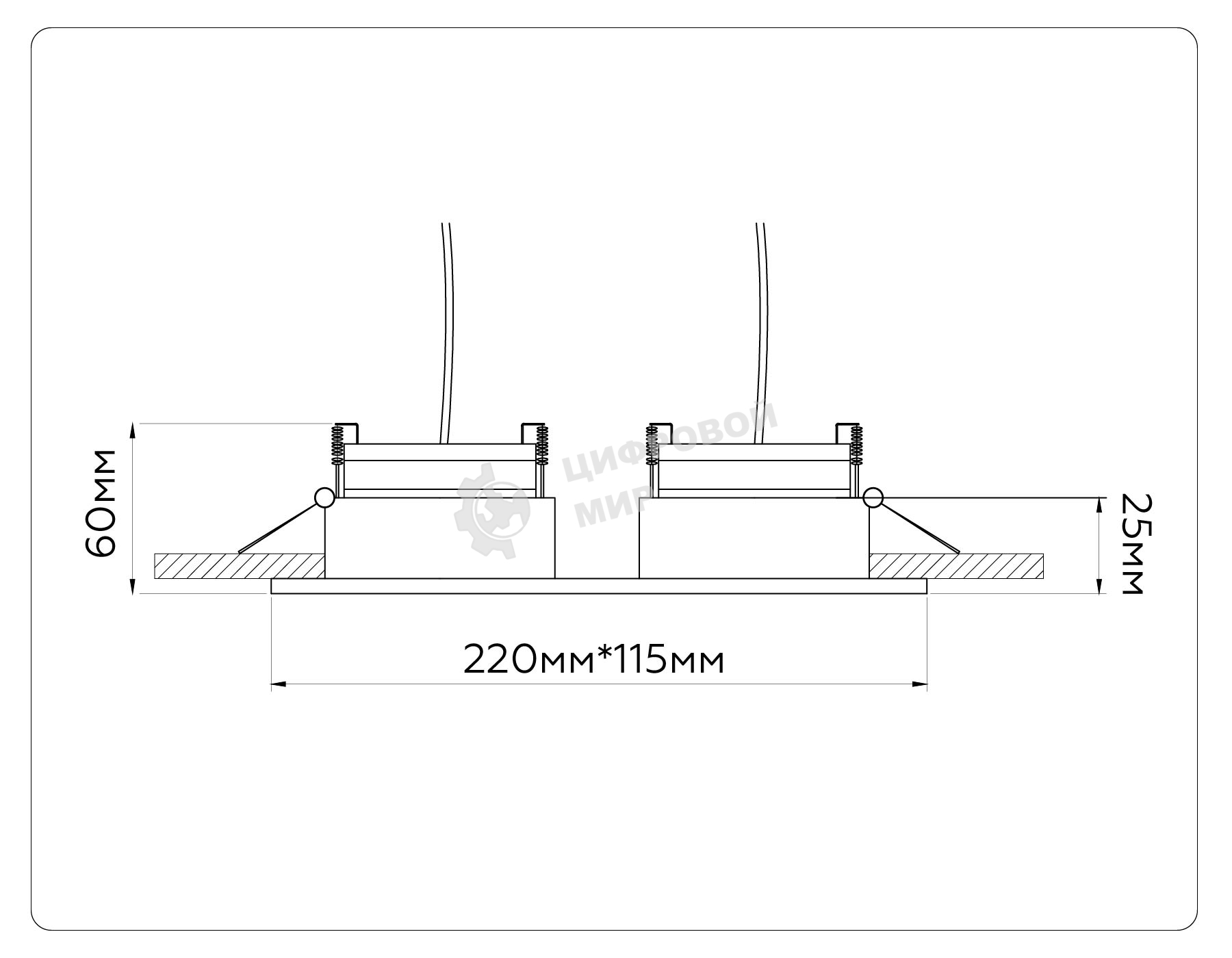 Светильник Ambrella light TN52344/2 SBK/GBK черный песок/черный глянец GX53 max 12W 220*115*25