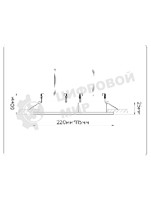 Светильник Ambrella light TN52344/2 SBK/GBK черный песок/черный глянец GX53 max 12W 220*115*25