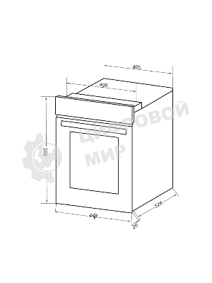 Шкаф духовой электрический Maunfeld EOEC516BG, встраиваемый, 51л, дверца с 2 стеклами, бежевый