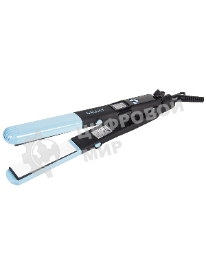 Выпрямитель для волос Galaxy GL 4505 черный/голубой, 27,5/57 мм, 200 °C, 1 режим