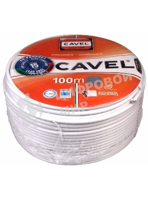Кабель коаксиальный CAVEL DG-113, Cu/Al/CuSn, 75%, 75 Ом, бухта 100 м, белый