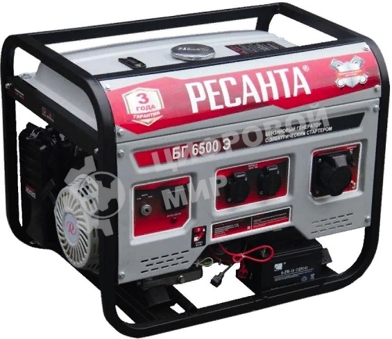 Электрогенератор бензиновый Ресанта БГ 6500 Э, 5.5 кВт, 66 дБ, 69.8 кг