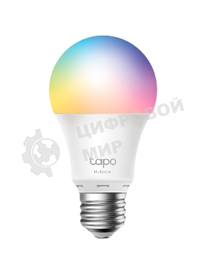 Умная многоцветная Wi‑Fi лампа Tapo Smart WiFi Bulb, A60 size，E27 base, 9.5W, 16 million colors, 2000k-6500k tunable white, 800 lumens brightness and diммable, 802.11b/g/n 2.4G WiFi connection, work with 200-240 V, 50/60 Hz power voltage and frequency, work with Yandex Alice/Goo