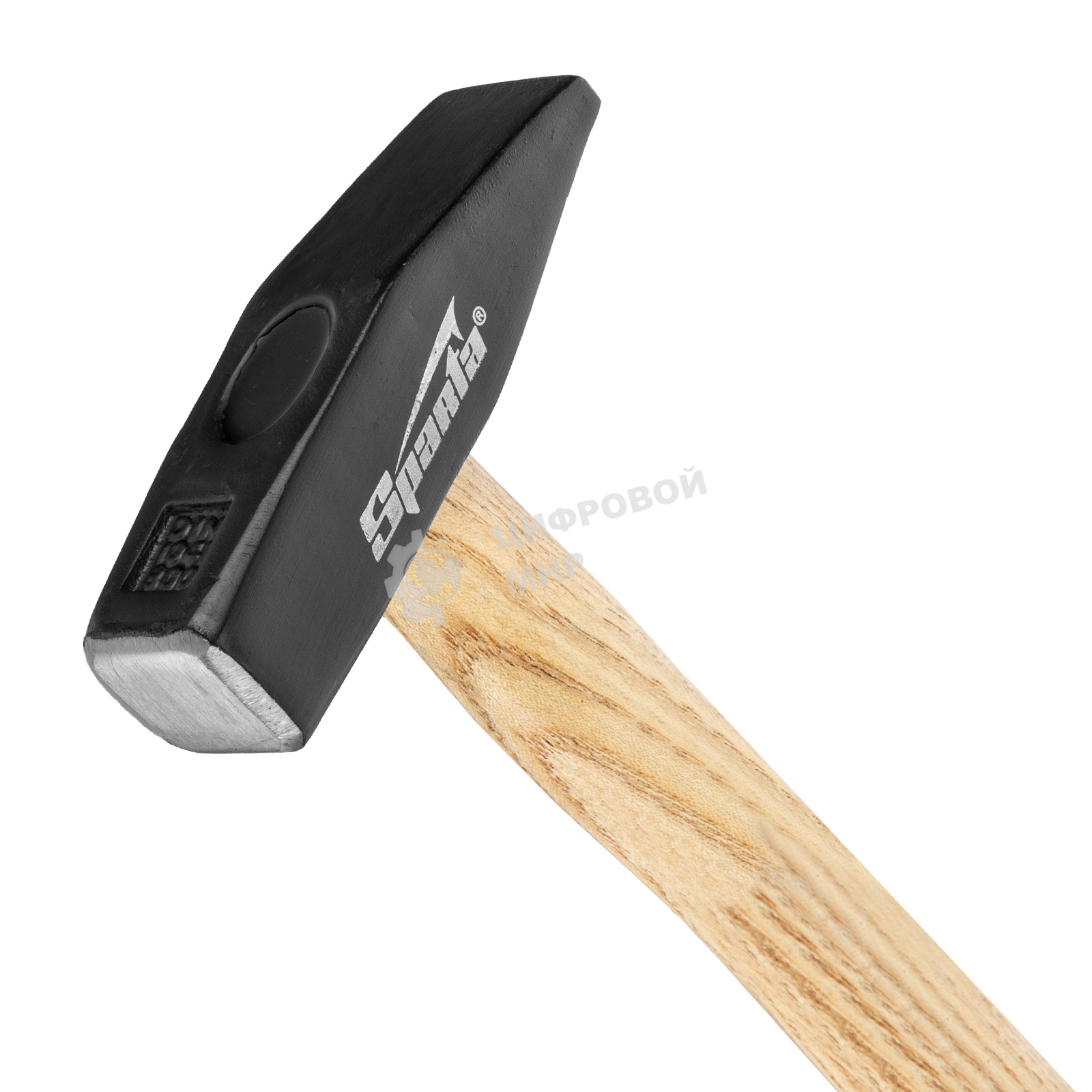 Молоток слесарный Sparta 800 г, квадратный боек, деревянная рукоятка