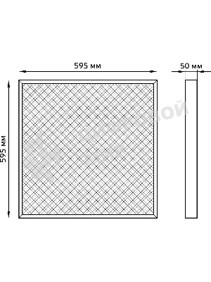 Светильник Gauss MiR IP40 встр/накл 595x595x50мм 35Вт 3500лм 6500К призма