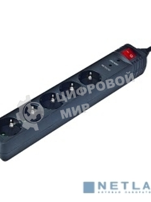 Сетевой фильтр Energenie Сетевой фильтр SPG5-C-5 1.5m 16А черный 