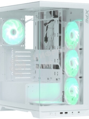 Компьютерный корпус XPG INVADER X WHITE (INVADERXMT-WHCWW) Mid-Tower Gaming ATX PC Case with Panoramic View, Tempered Glass Panels, and RGb Lighting Black