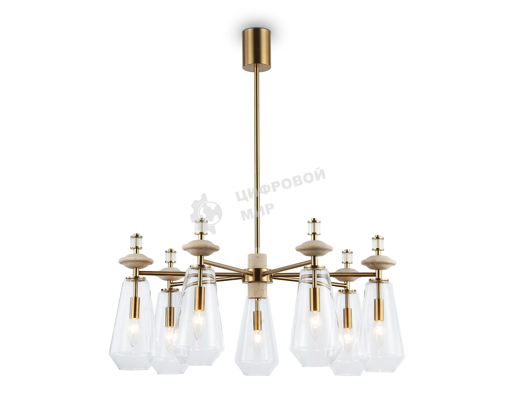 Люстра Ambrella light LH53306/7 BS/CL латунь/прозрачный E14*7 max 40W D770*925