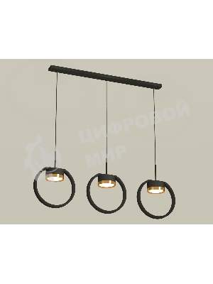 Светильник Ambrella light XB9107103/3 SBK/PYG черный песок/золото желтое полированное GX53 (C9107, N8124)