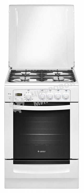 Плита газовая Gefest ПГ6100-03 белый, конфорок 4 шт, духовка 52 л, 60 см x 85 см x 60 см