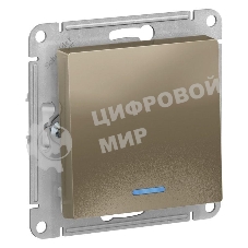 Механизм выключателя 1-кл. AtlasDesign с подсветкой (сх.1а) 10АХ шампань SchE ATN000513