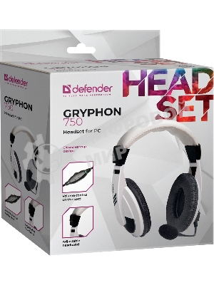 Гарнитура Defender Gryphon 750 белый, проводная