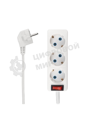 Удлинитель PROconnect 3 гнезда, 10 м, 3х0.75 мм², с/з, белый