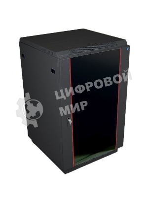 Шкаф телекоммуникационный напольный 18U (600x800) дверь стекло, черный (ШТК-М-18.6.8-1ААА-9005)