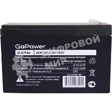 Аккумулятор свинцово-кислотный GoPower LA-1290 12V 9Ah (1/5)