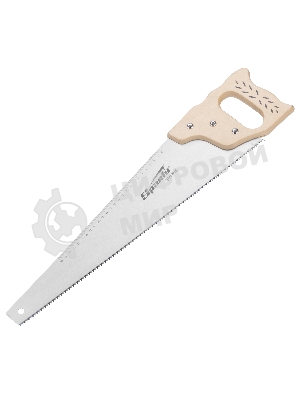 Ножовка по дереву Sparta 400 мм, 7-8 ТРI, каленый зуб, линейка, деревянная рукоятка