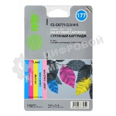 Картридж струйный Cactus CS-C8771/2/3/4/5 №177 многоцветный (11.4 мл.) для HP PS 2113/3313/8253/8200