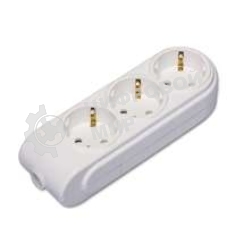 Колодка удлинителя 3-м с заземл. защ. шторки Makel