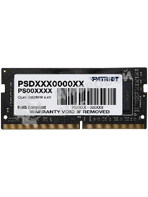 Оперативная память Patriot Signature, DDR4, 32GB (1x32 GB), 2666 MHz, CL19, SO-DIMM