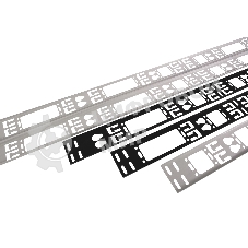 Вертикальный кабельный органайзер ЦМО в шкаф, ширина 75 мм 42U, черный (ВКО-М-42.75-9005)