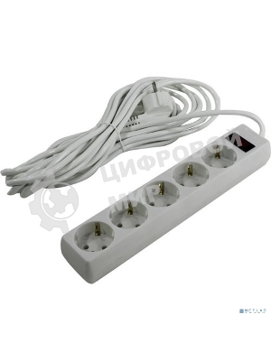 Сетевой фильтр ExeGate EX279180RUS SP-5-7W (5 розеток, 7 м, евровилка, белый)