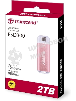 Внешний SSD Transcend USB-C 2TB TS2TESD300P ESD300 розовый