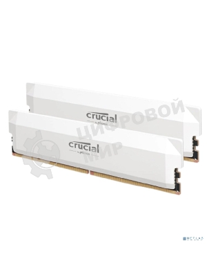 Оперативная память Crucial Pro Gaming by Micron, DDR5, 64GB (2x32GB), 6400 MHz, CL40, с радиатором, белый