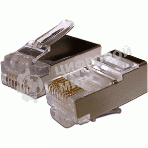 Коннектор LANMASTER RJ45 STP 8P8C, универсальный, cat.6A, 100 шт.