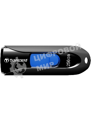 Флешка USB Transcend JetFlash 790 (TS256GJF790K), 256Gb, USB 3.1, R/W 90/40, черный/синий
