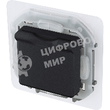 Розетка 2К+З IP44 с крышкой и шторками немецкий стандарт 16А 250 В антрацит