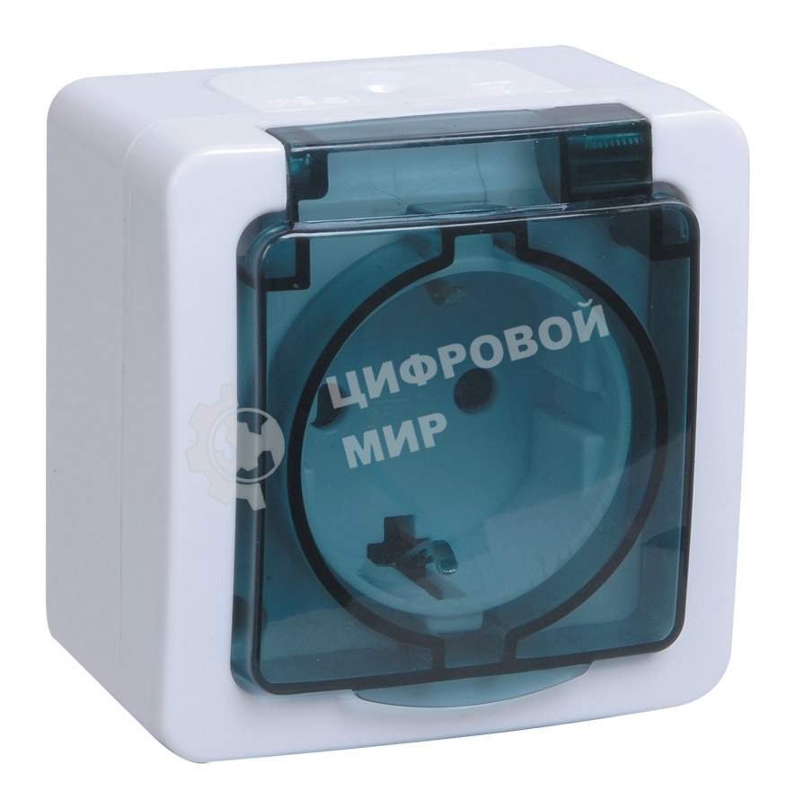 Розетка Iek ERMP12-K03-16-54-EC РСб20-3-ГПБд роз 1м с з/к о/у IP54 (цвет крышки:дымчатый) ГЕРМЕС PLUS