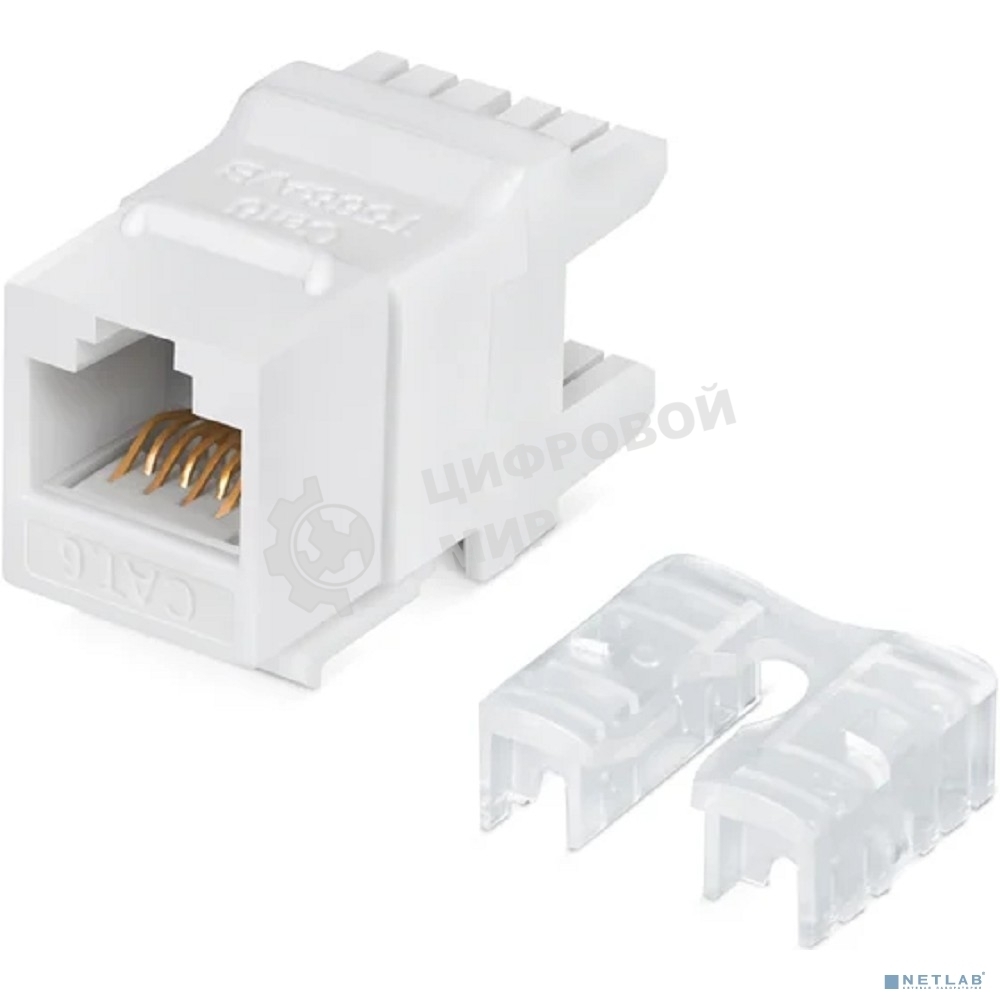Модуль Keystone Rexant Jack RJ-45(8P8C), UTP неэкранированный, CAT 6, тип 180 градусов, белый PRO