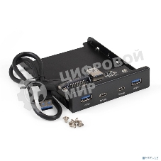 Планка USB на переднюю панель ExeGate U3H-622, 3,5