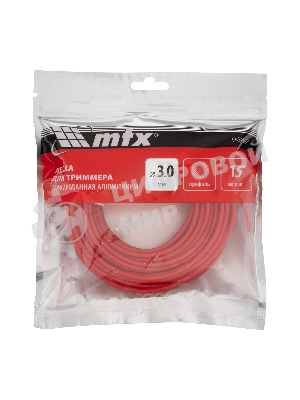 Леска для триммера MTX армированная алюминием круглая 3,0 мм х 15 м