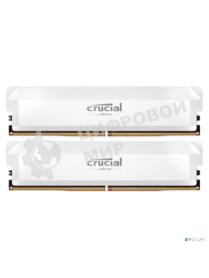 Оперативная память Crucial Pro Gaming by Micron, DDR5, 64GB (2x32GB), 6400 MHz, CL40, с радиатором, белый