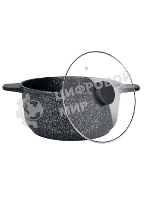 Кастрюля Maunfeld GRETA MF24GRTT01CR из литого алюминия со стеклянной крышкой, 24 см, 4 л