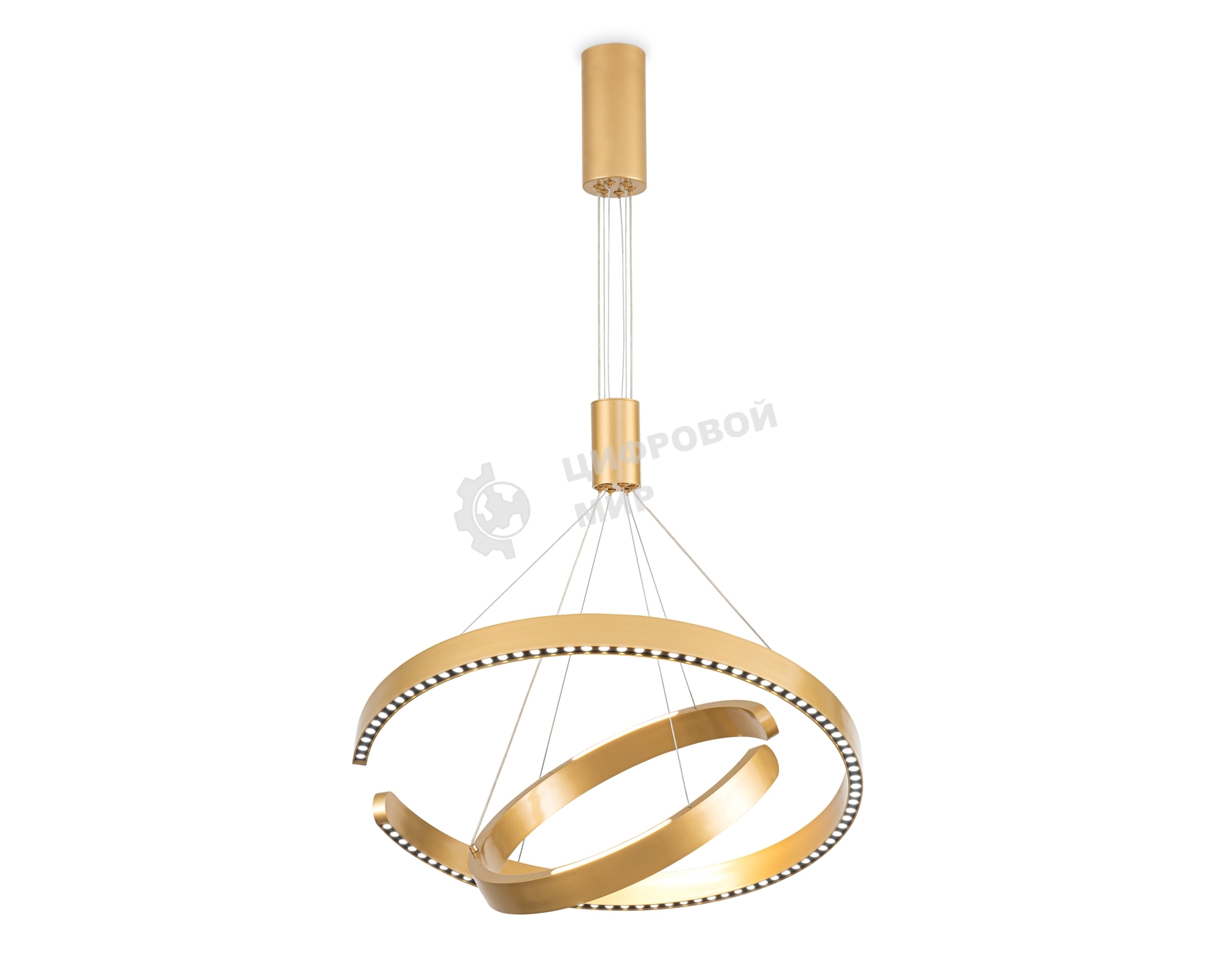 Подвесной светодиодный светильник Ambrella light FL5885/2 GD золото 45W 3000K/4200K/6400K D600/400*1200 (без ПДУ)
