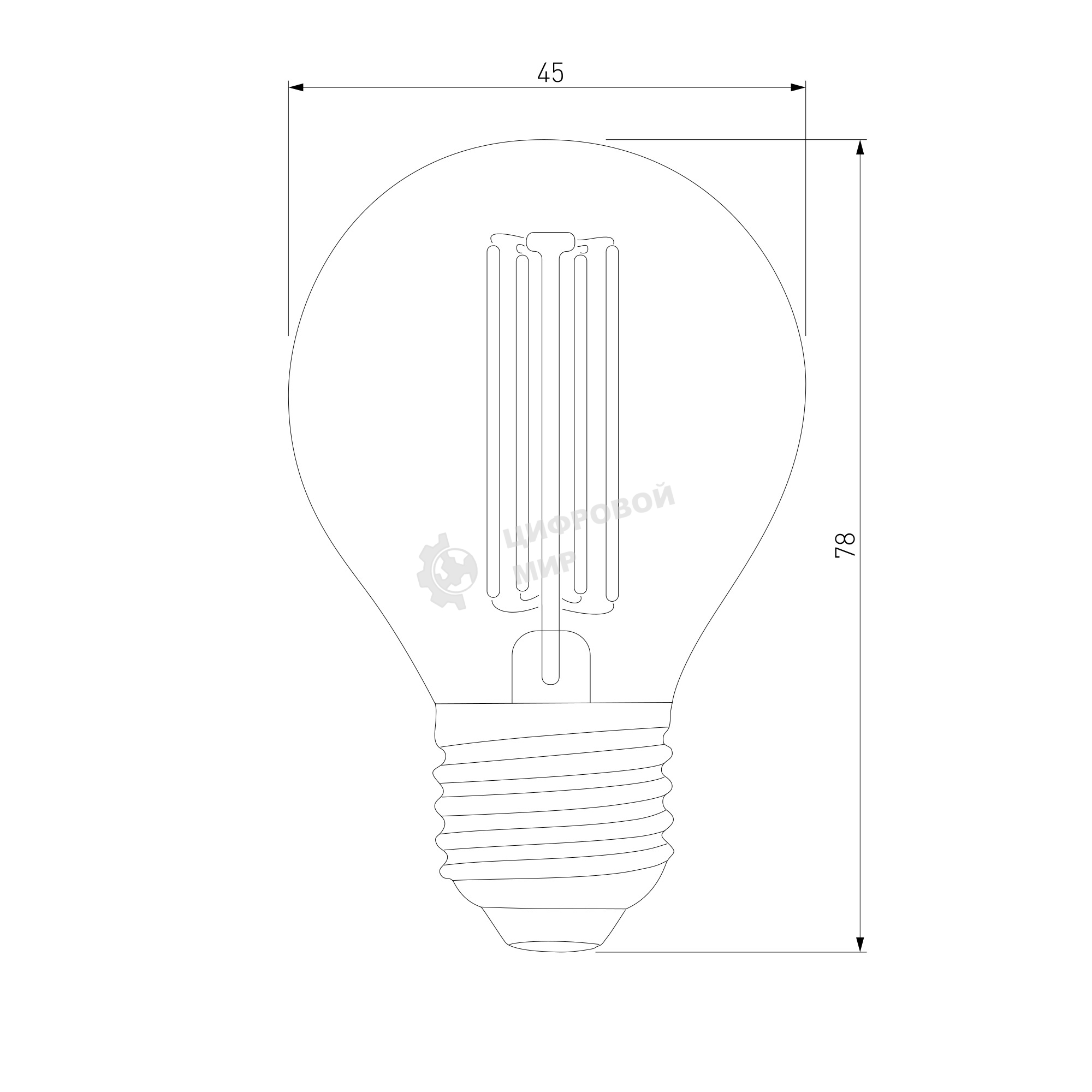 BLE2751 / Светодиодная лампа Mini Classic F 6W 3300K E27 (G45 тонированный)