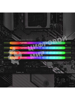 Оперативная память Patriot Viper Steel, DDR4, 64GB (2x32GB), 3200MHz, CL18, DIMM, с радиатором, RGB, черный
