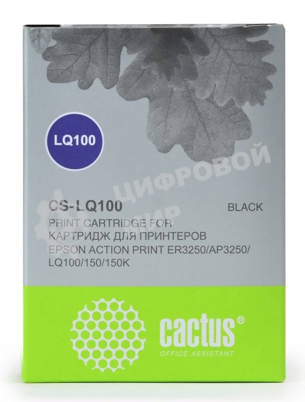 Картридж матричный Cactus CS-LQ100 черный (8 мм, 1.6 м, 2 000 000 знаков) для Epson LQ-100/ActionPrinter(AP)-3250