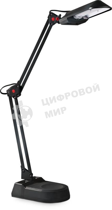 Лампа настольная Camelion KD-017A С0211W черный в к-те база+струбцина